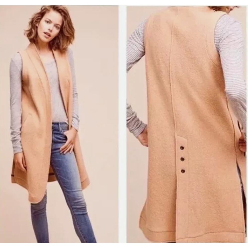 Anthropologie Marrakech Wool Blend Longline Vest Coat Women Size Large